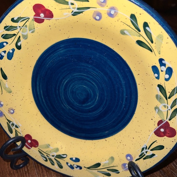 ⭐️Discontinued Style-Eyes By Baum Bros. Blue Yellow Floral  Dinner Bowl Plate - Picture 5 of 10